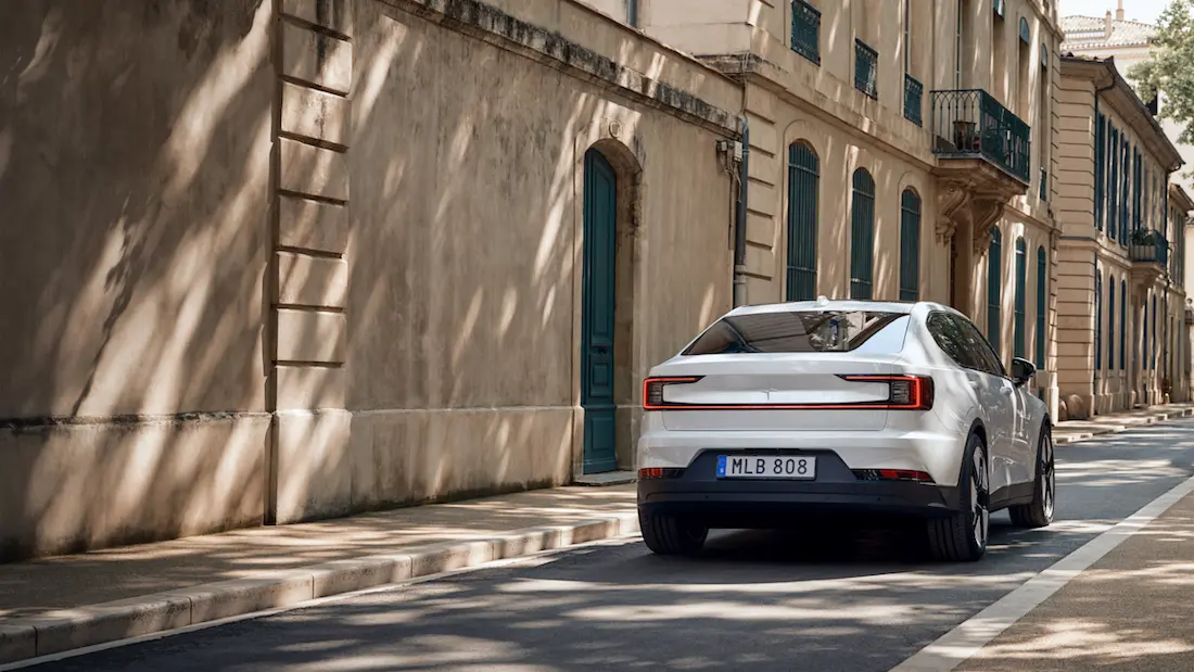 Polestar 2 (2023) static, rear view