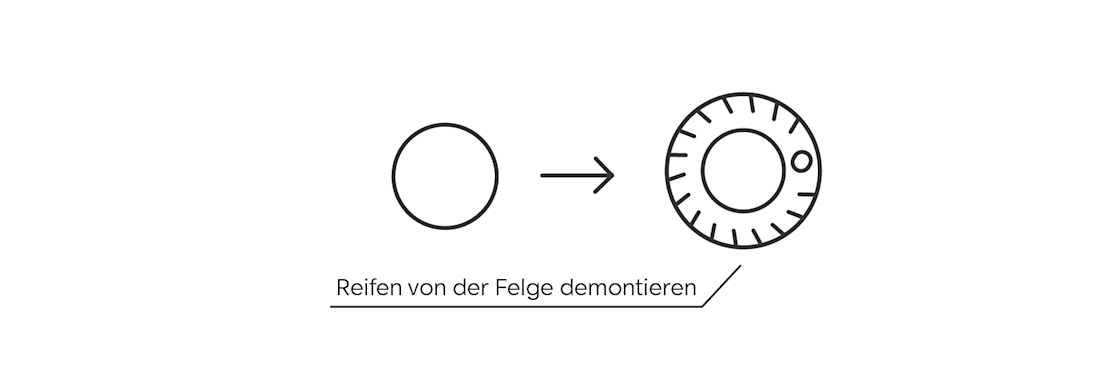 autoreifen flicken - schritt eins