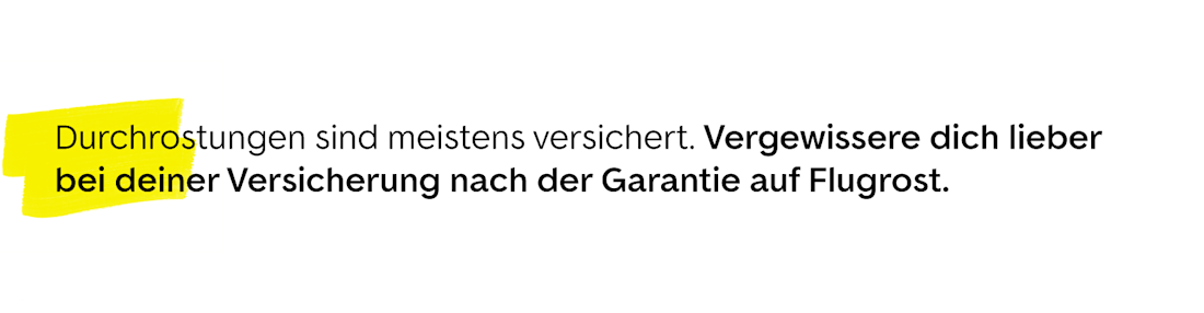 Versicherungen gegen Flugrost