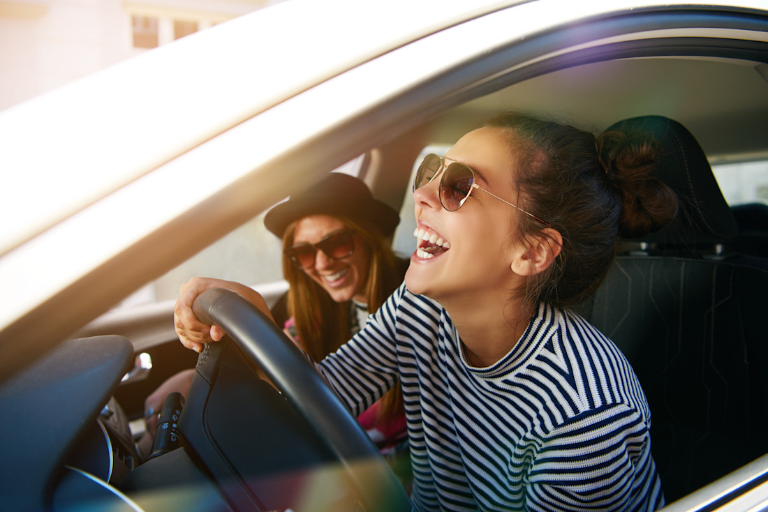 Young Drivers in Car