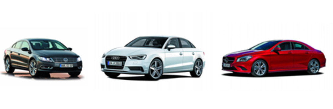 Comparativa: Audi A3 Sedán, Volkswagen CC y Mercedes CLA – Tres opciones más baratas al Audi A4 y el Clase C