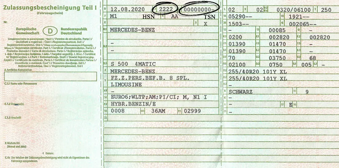 1- Fahrzeugschein-Neutral-SKlasse