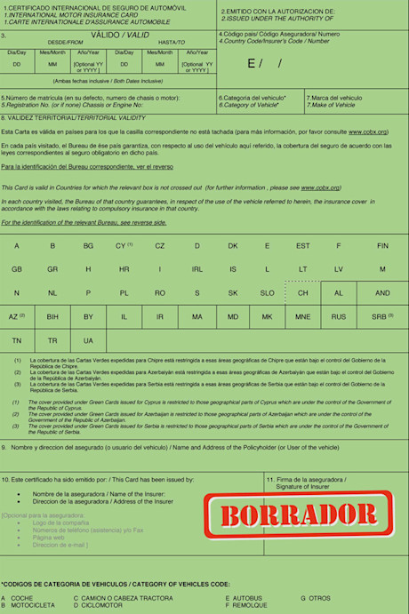 carta verde seguro