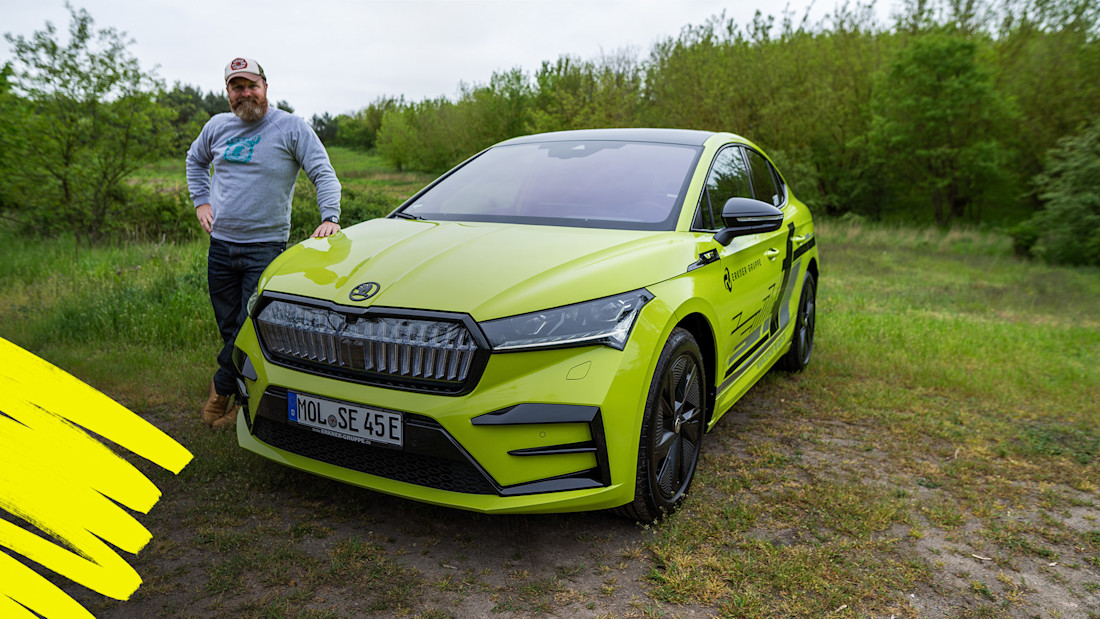 Škoda Enyaq RS: Elektro-SUV in Mamba-Grün. Vorsicht bissig!
