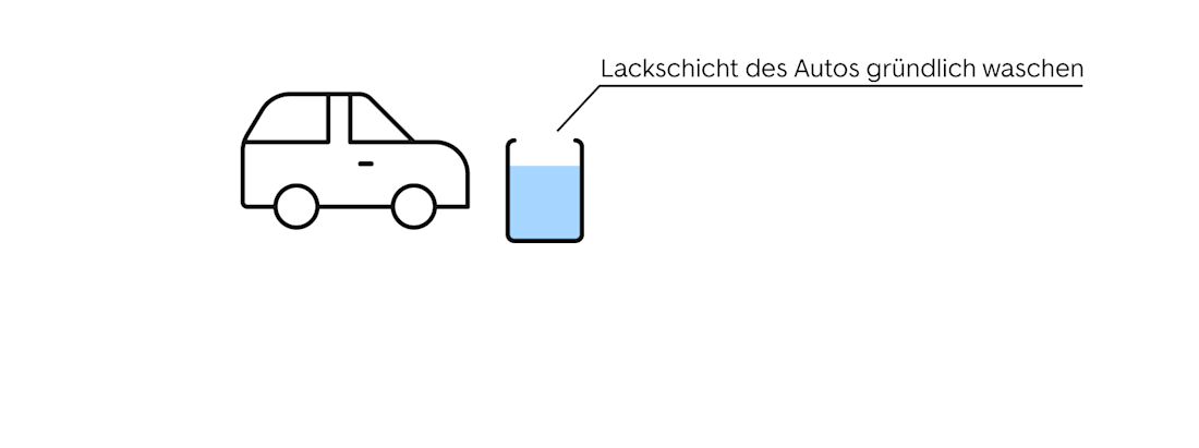 Auto wachsen Schritt 1 - Lackschicht waschen