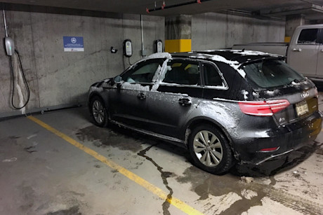 Editorial b02 2019 audi a3 e tron at underground garage charger db