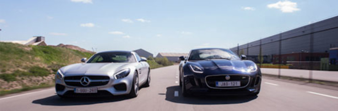 Vergelijkende test: Jaguar F-Type R vs Mercedes AMG GT S – Daar gaan de banden… en de 911 Turbo