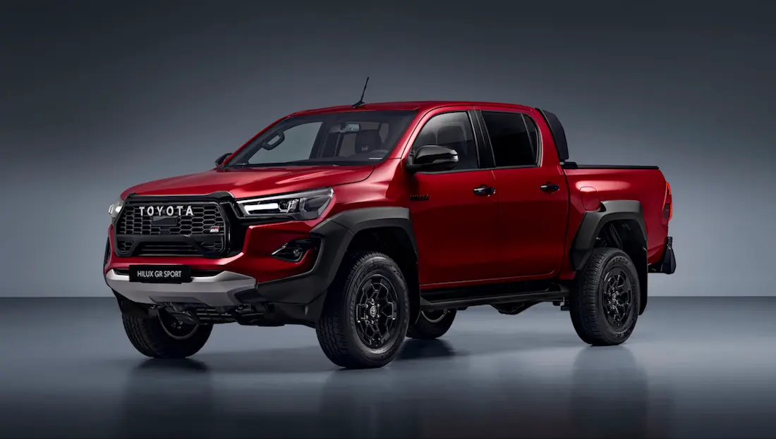 Toyota Hilux GR Sport II (2023) static, front view Toyota Hilux GR Sport II (2023) static, front view
