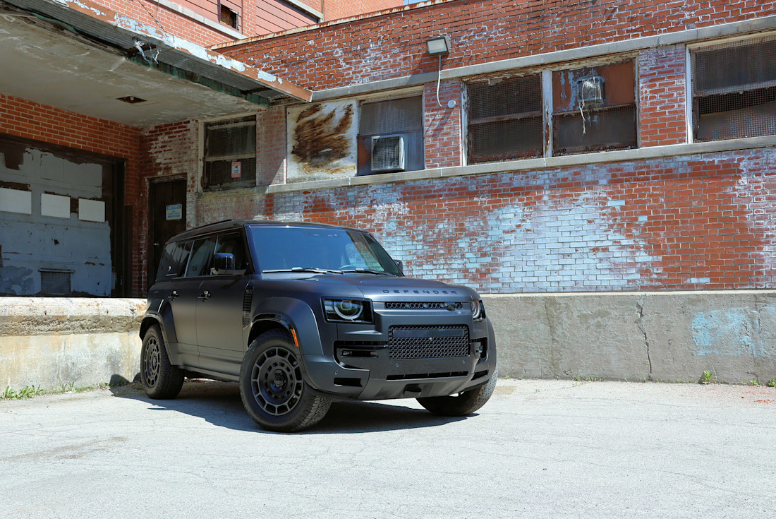 2026 Land Rover Defender Octa Review - Exterior - Front 3Q Industrial 1.jpg