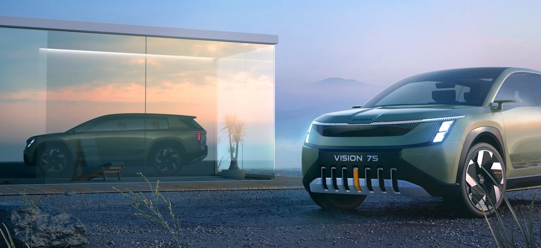 Skoda Vision 7S blikt vooruit op elektrische zevenzitter en nieuw logo