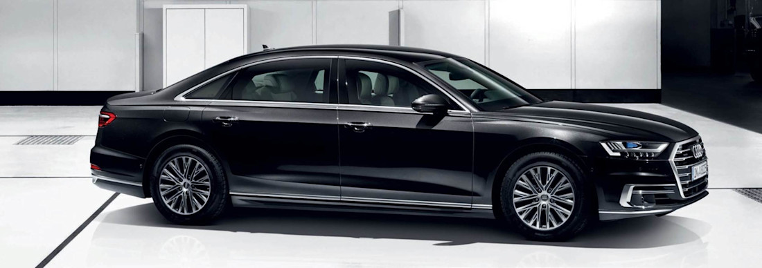 Audi A8 L Security: char d'assaut en costume cravate