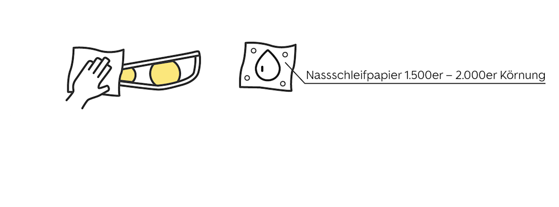 Scheinwerfer mit Schleifpapier aufbereiten - Schritt 1
