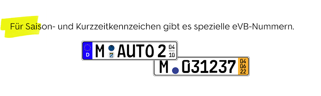 Spezielle eVB-Nummer für Saison- und Kurzzeitkennzeichen