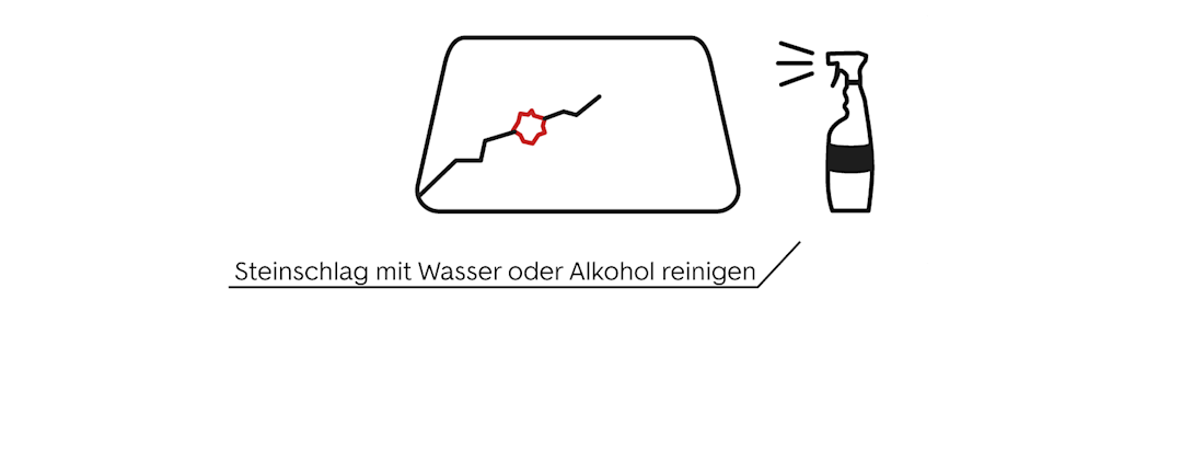 Schritt 3 - Kleine Kratzer mit Wasser oder Alkohol reinigen