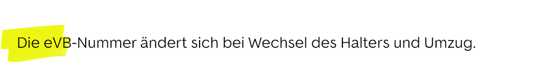 Neue eVB-Nummer beim Wechsel des Halters und Umzug