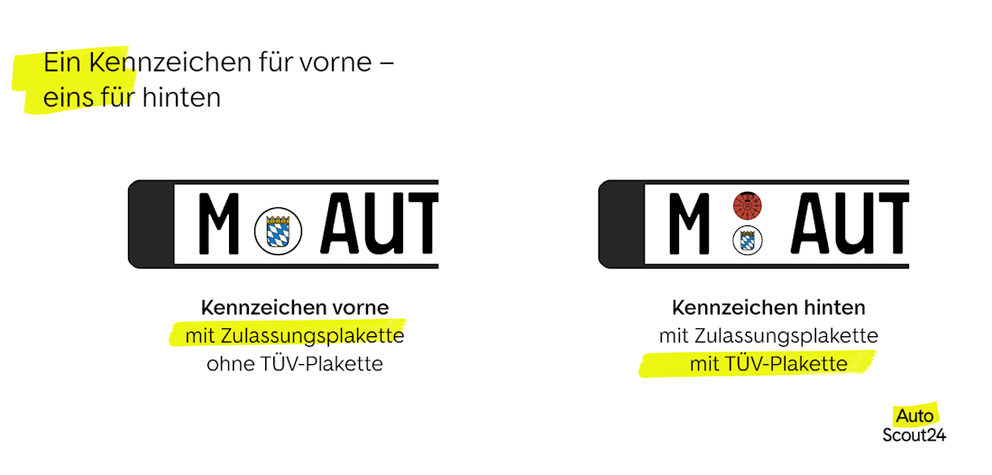 Ein Kennzeichen für vorne - eins für hinten