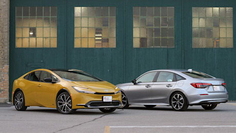 2025 Toyota Prius vs Honda Civic Hybrid Comparison Test Body Image