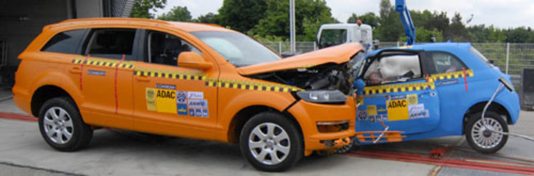 Rapport: Crashtest Audi Q7 vs. Fiat 500 – Pot de terre contre pot de fer