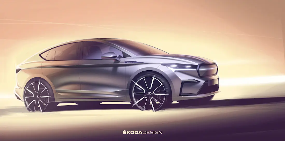 Skoda Enyaq iV Coupe schets Skoda Enyaq iV Coupe schets