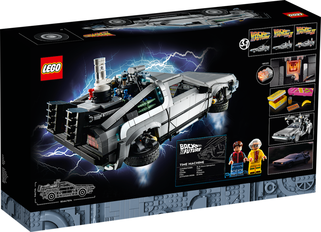 Lego DeLorean DMC-12 (Back To The Future) achterkant doos