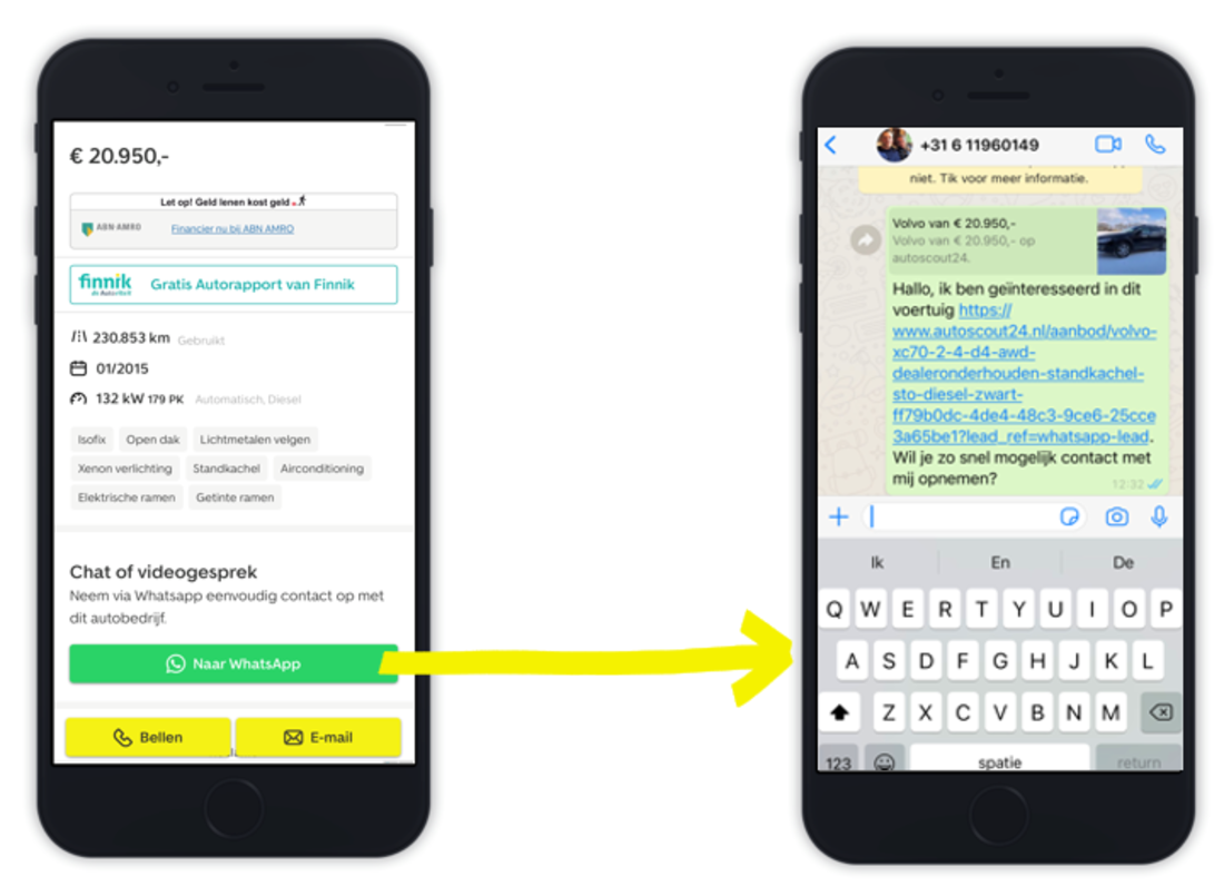 AutoScout24 WhatsApp Detailpagina AutoScout24 WhatsApp Detailpagina