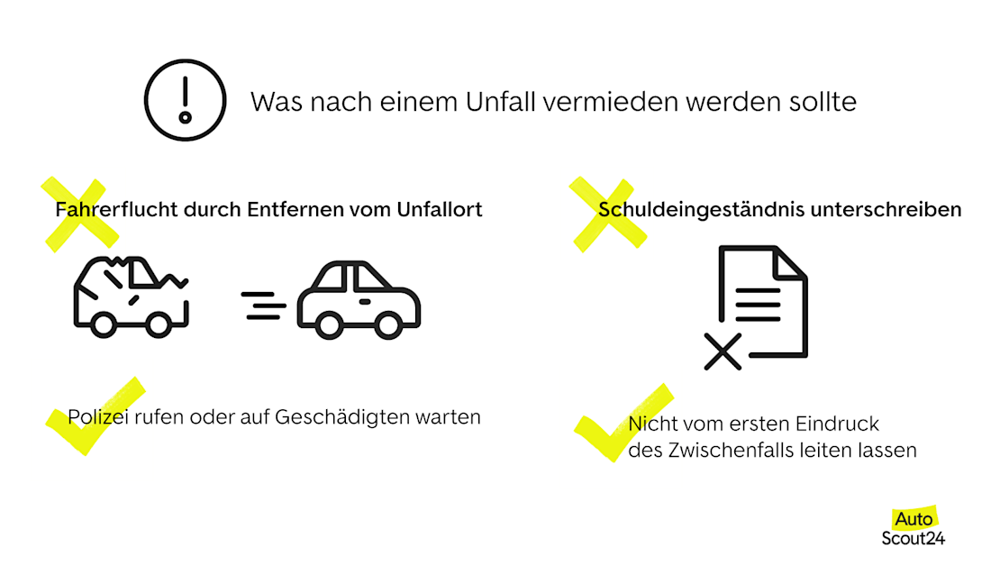 Was nach einem Unfall vermieden werden sollte