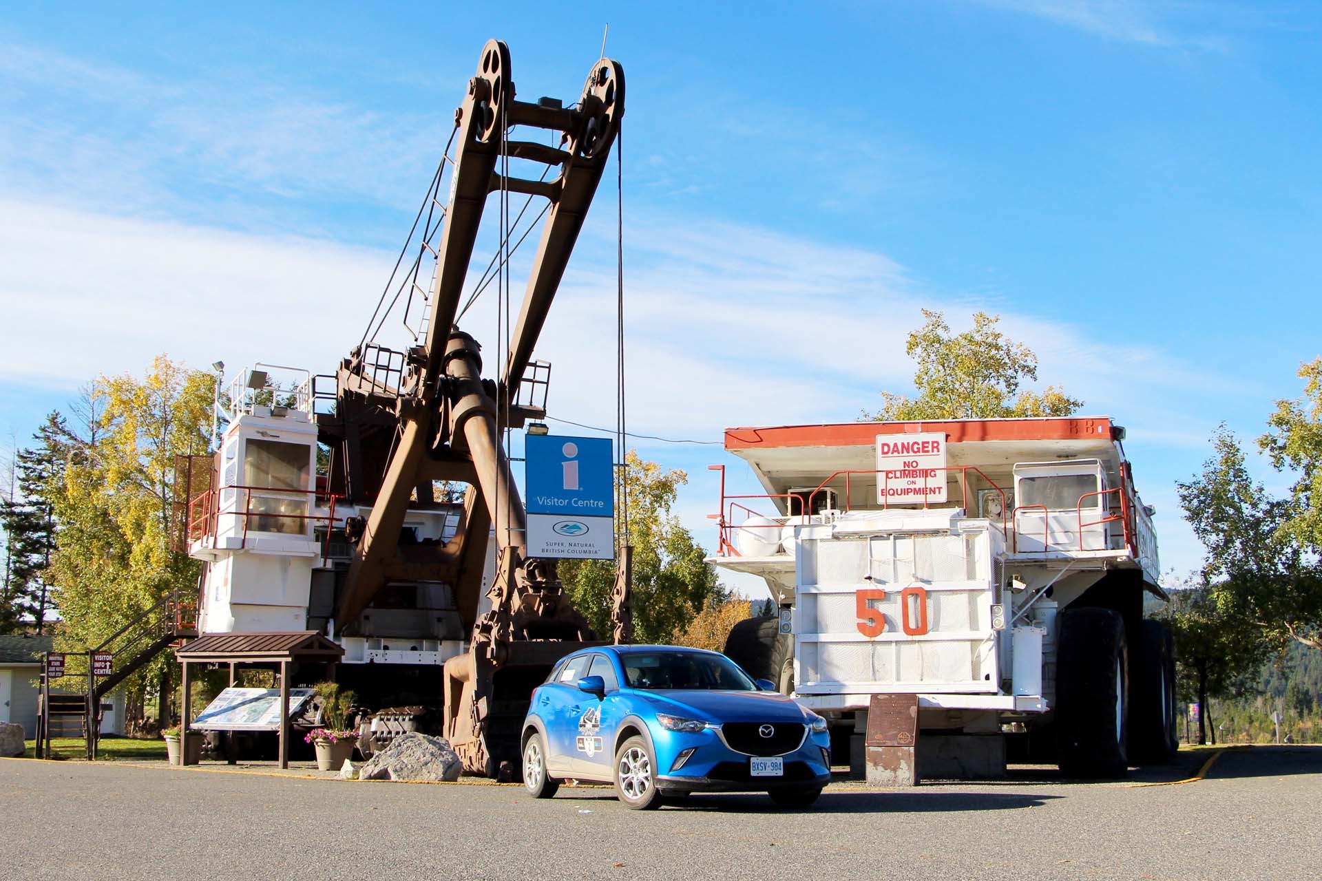 Mega-machines at Logan Lake Visitor Centre.
