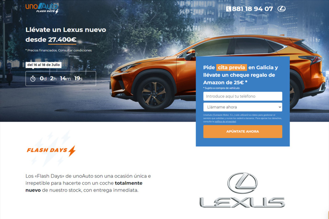UnoAuto Flashdays: hasta 10.200 € descuento en los SUV de Lexus