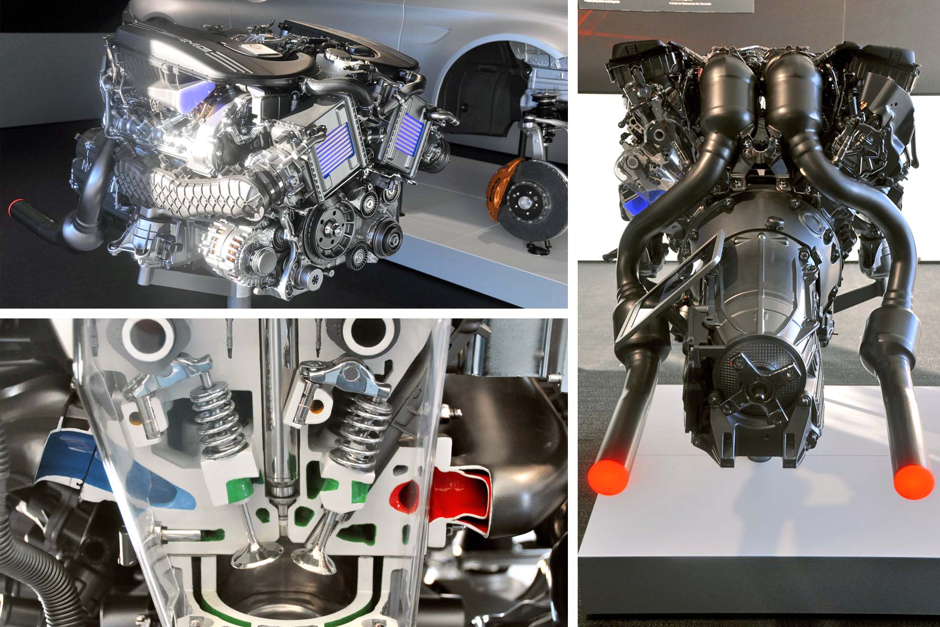Here's the engine. Pistons and cylinders, right? Same basic technology as those old geezers in the museum. But this one's a lot smarter.