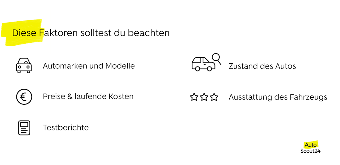 Faktoren für den Gebrauchtwagenvergleich