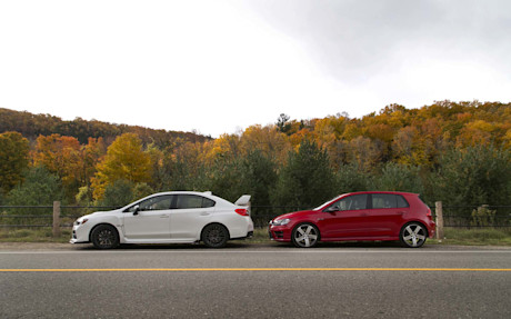 Editorial 2016 subaru wrx sti vs vw golf r jw 07