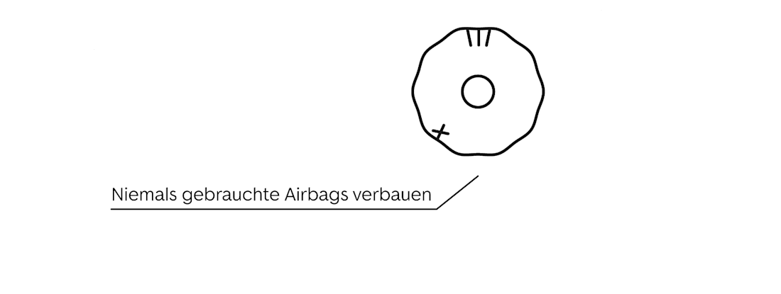 Niemals gebrauchte Airbags verbauen Niemals gebrauchte Airbags verbauen