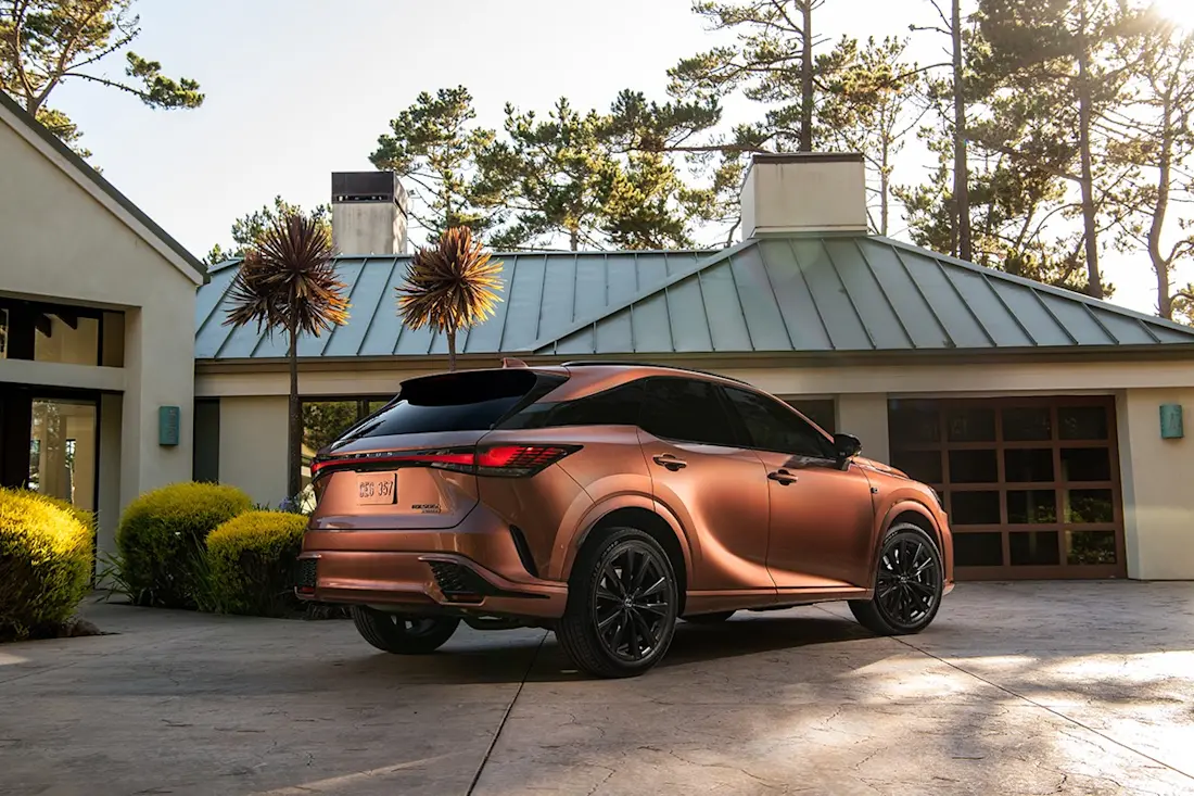 Lexus RX 500h (2023) static, rear view Lexus RX 500h (2023) static, rear view