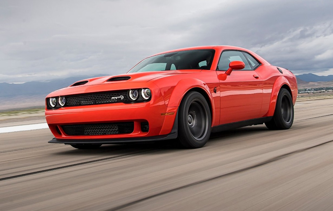 Dodge-Challenger SRT Super Stock-2020 frontale Seitenansicht 