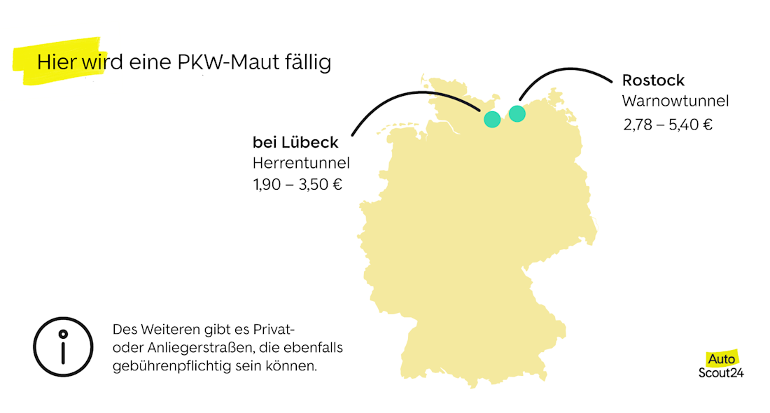 Hier wird in Deutschland derzeit eine Maut fällig