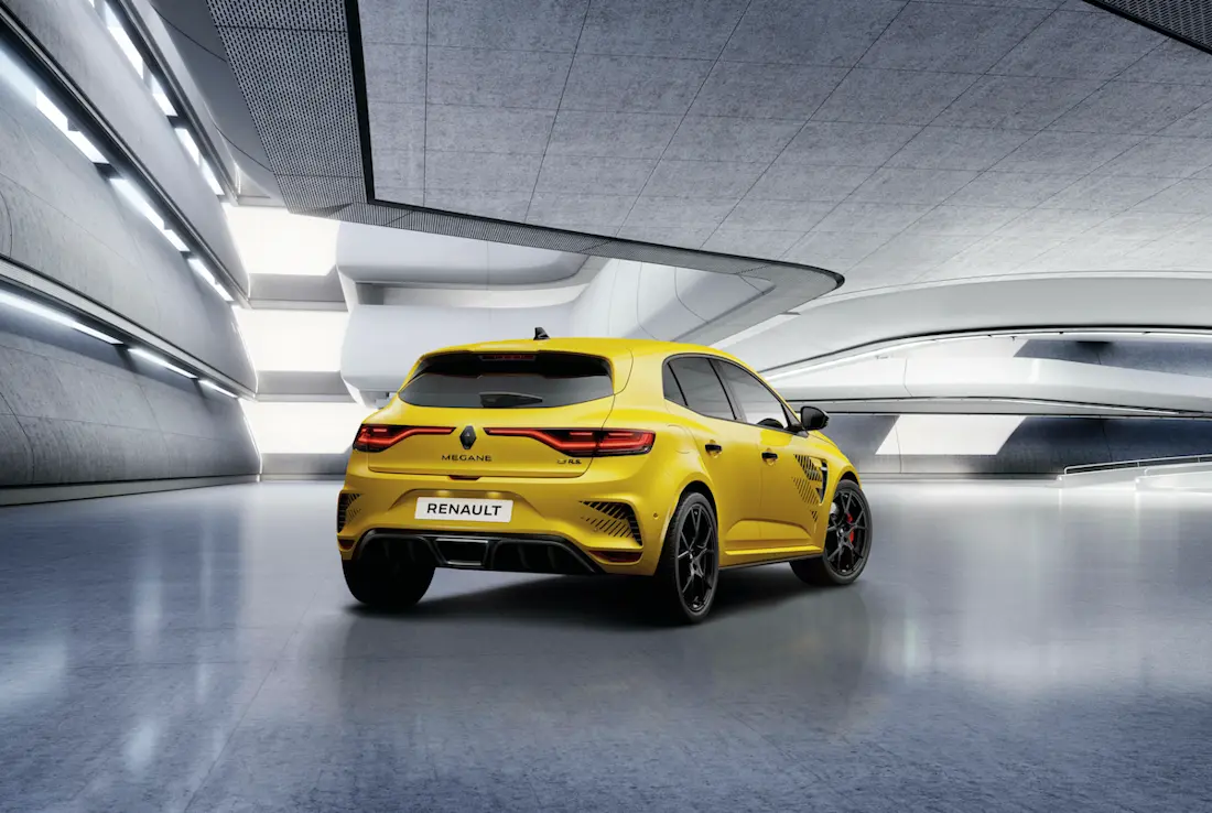 Renault Mégane RS Ultime (2023) statisch, achteraanzicht Renault Mégane RS Ultime (2023) statisch, achteraanzicht