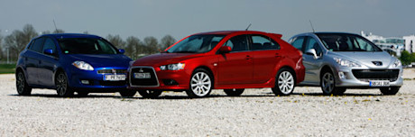 Test comparatif: Fiat Bravo vs. Mitsubishi Lancer vs. Peugeot 308 – Les meilleures solutions ?