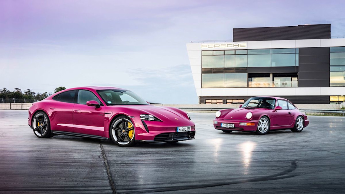 Porsche Taycan : plus d'autonomie et du fuchsia flashy