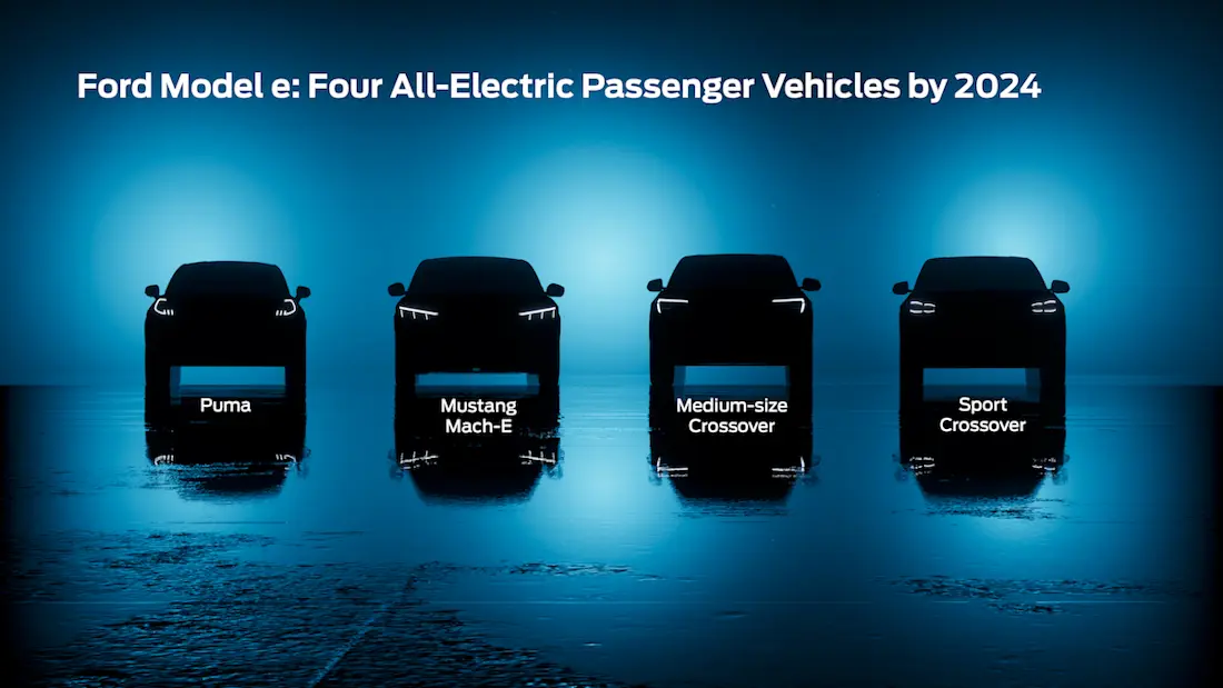 Ford: 7 elektrische modellen tegen 2024 (passagiersvoertuigen)