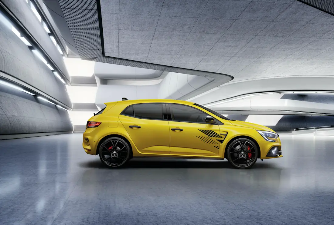 Renault Mégane RS Ultime (2023) statisch, zijaanzicht Renault Mégane RS Ultime (2023) statisch, zijaanzicht