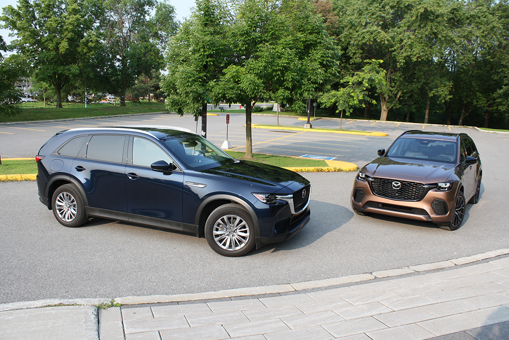 Match comparatif des VUS intermédiaires hybrides rechargeables, Édition 2024: Mazda CX-90 PHEV 2024 vs Mazda CX-70 PHEV 2025