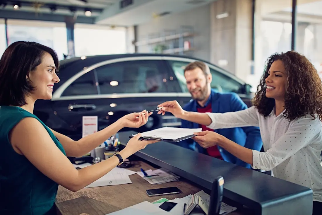 Leasing dealership mirrored