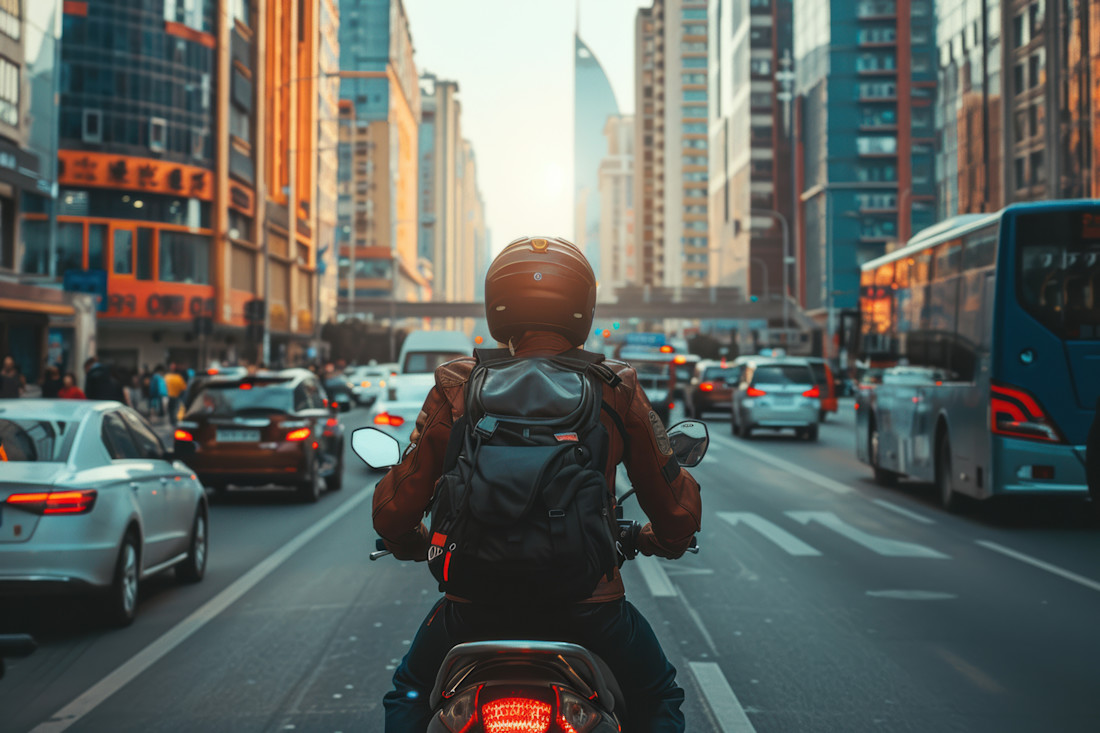 Moto nel traffico