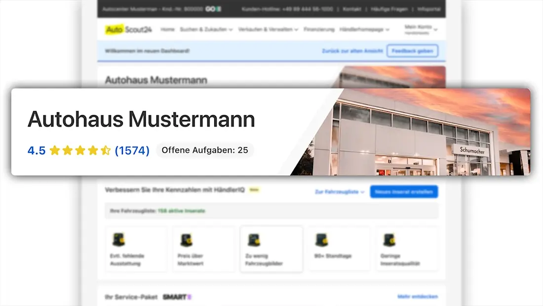 AutoScout24 Neues Händler-Dashboard Bewertungsmanagement