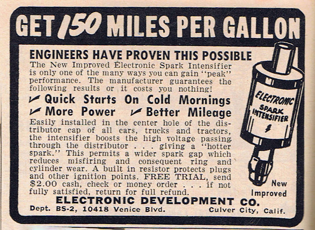 Editorial gas saving device 1954 jm