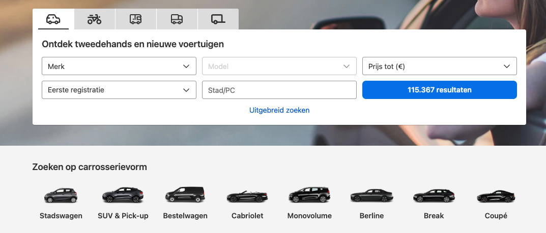 een nieuwe auto zoeken