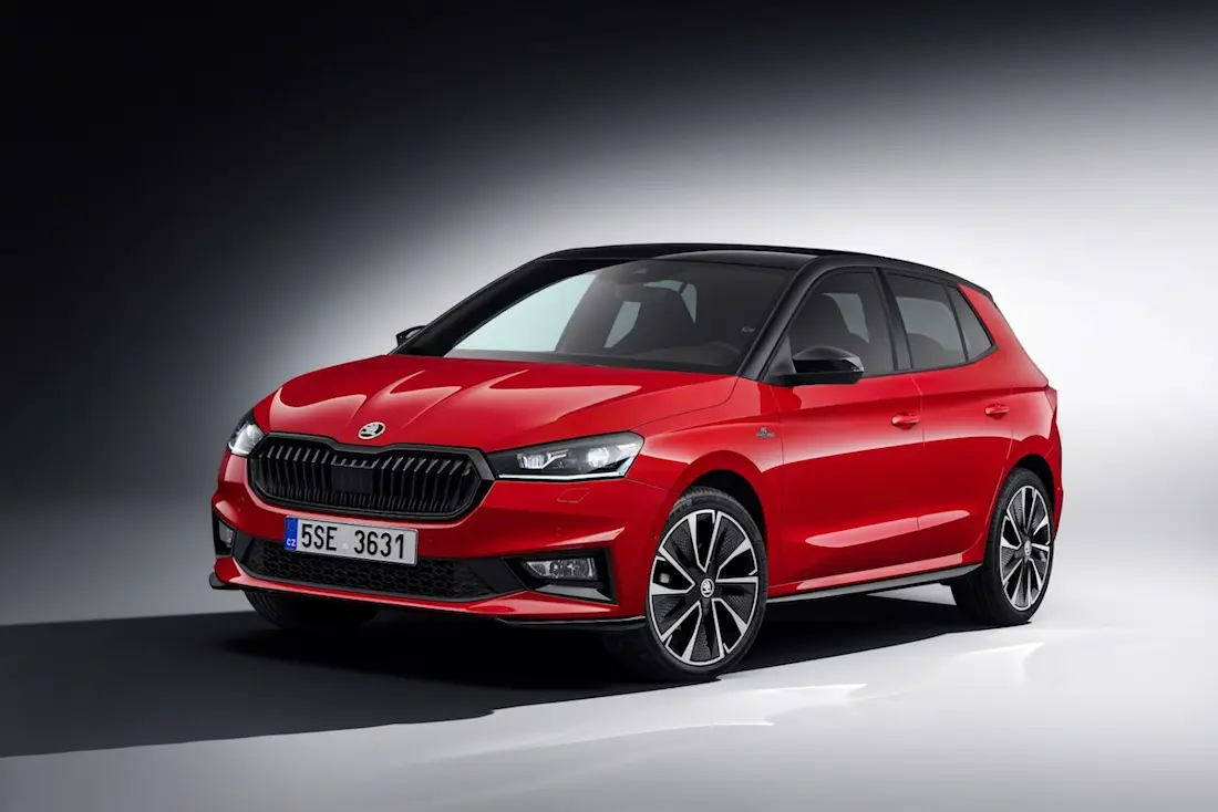 Skoda Fabia Monte Carlo (2023) statisch, vooraanzicht Skoda Fabia Monte Carlo (2023) statisch, vooraanzicht