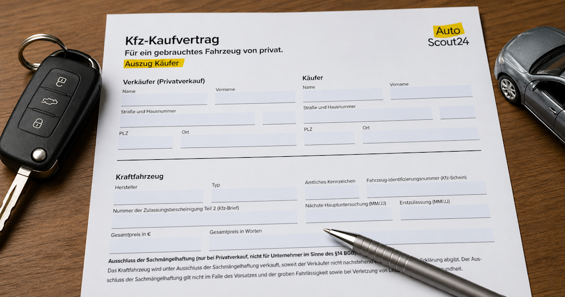 Kfz-Kaufvertrag fürs Auto: Kostenlose Vorlage und wichtige Tipps