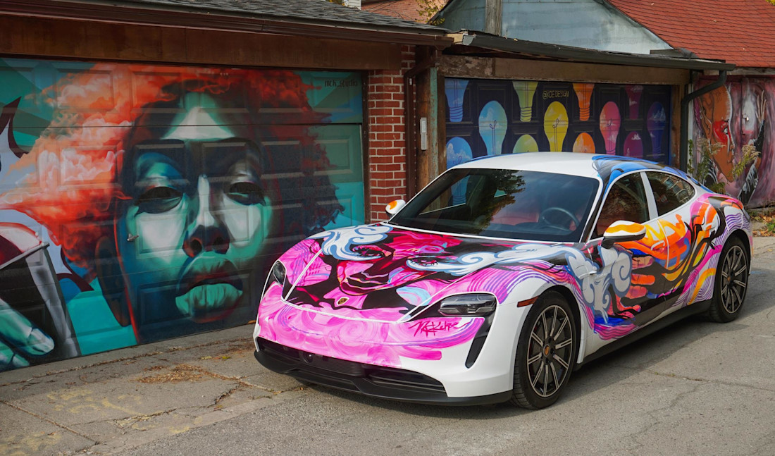 Editorial porsche taycan art battle meaghan claire kehoe 02 jl