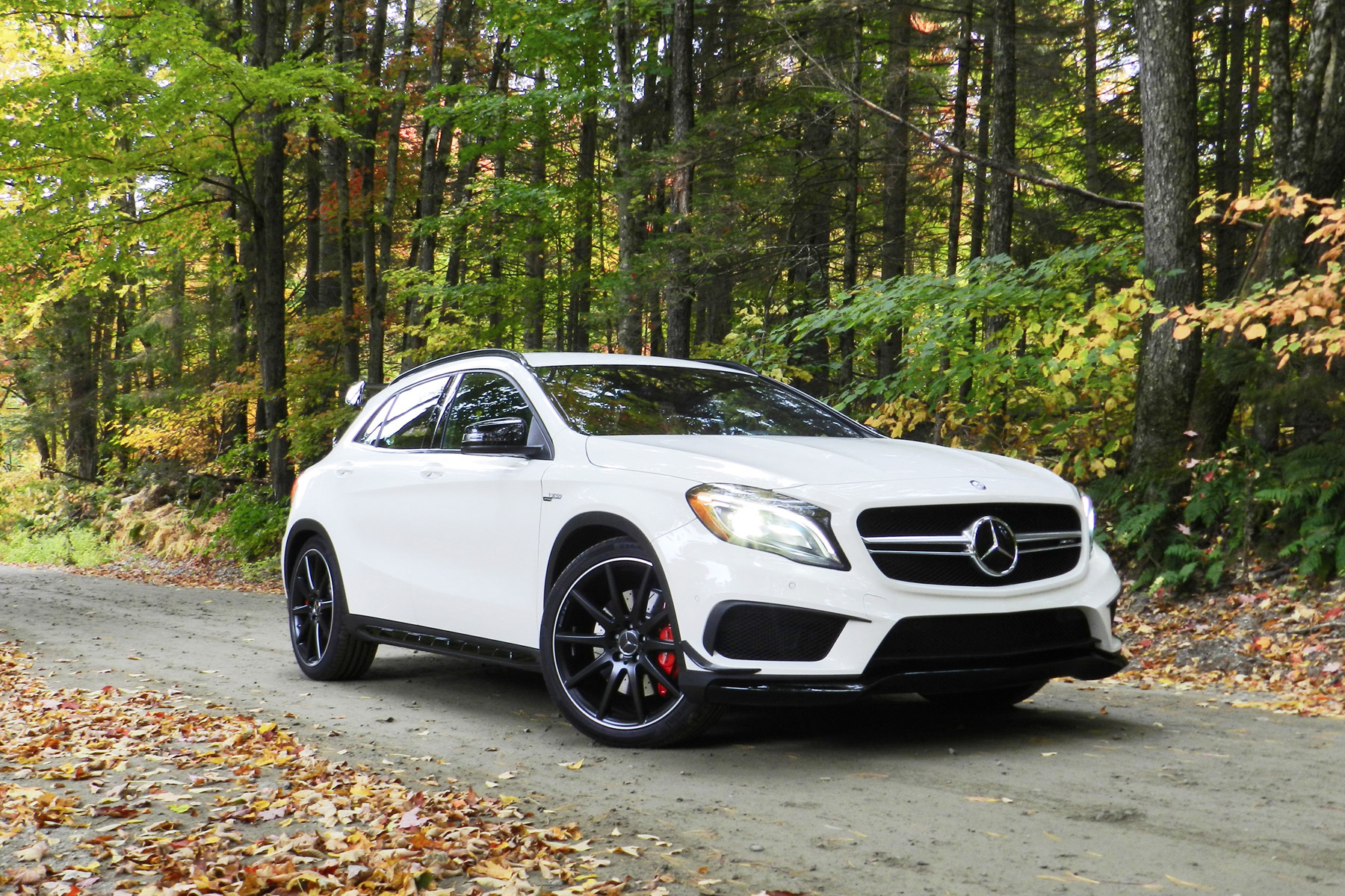 With an optional appearance upgrade that includes an aggressive rear wing and skirts, the GLA 45 AMG looks like it wants to eat its GLA 250 brother for breakfast – which wouldn’t be very nice.